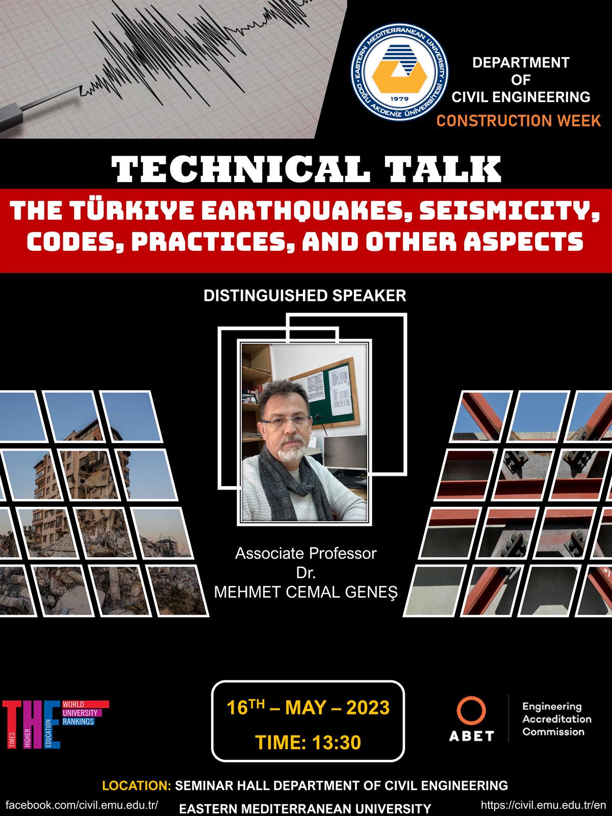 Technical Talk by Associate Professor Dr. Mehmet Cemal Genes